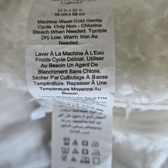 Pottery Barn Holiday Sherpa Tree & Snowflake Pillow Cover - Cream - Picture 9 of 9